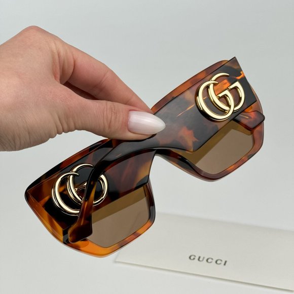 Gucci GG0956S 007 BRAND NEW Sunglasses Havana Brown Cat Eye Unisex GG 0956S - Picture 3 of 11